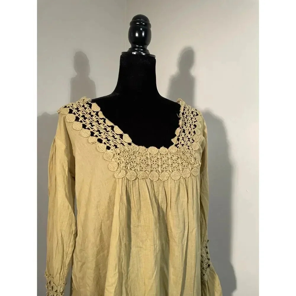 S.R. Fashion Flowy Bell Sleeve Bohemian Tunic Top - Picture 2 of 11